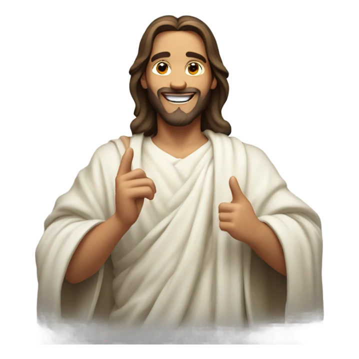 smiling Jesus in cartoon style  sticker
