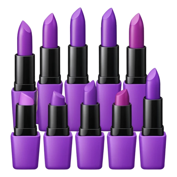 purple lipstick and cosmetics emojis sticker