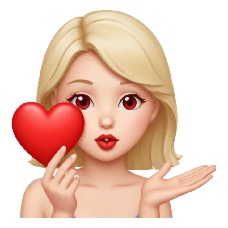 babe blowing a kiss with a heart sticker