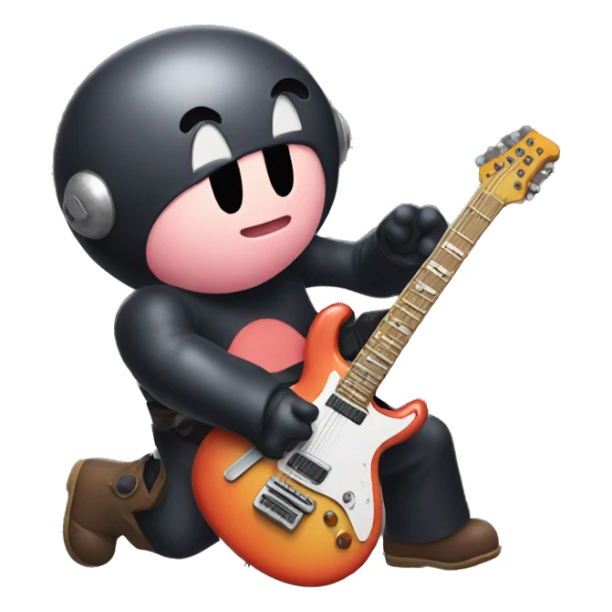 Kirby playing electric guitar sticker