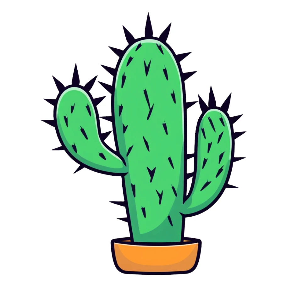 desert cactus with spikes sticker