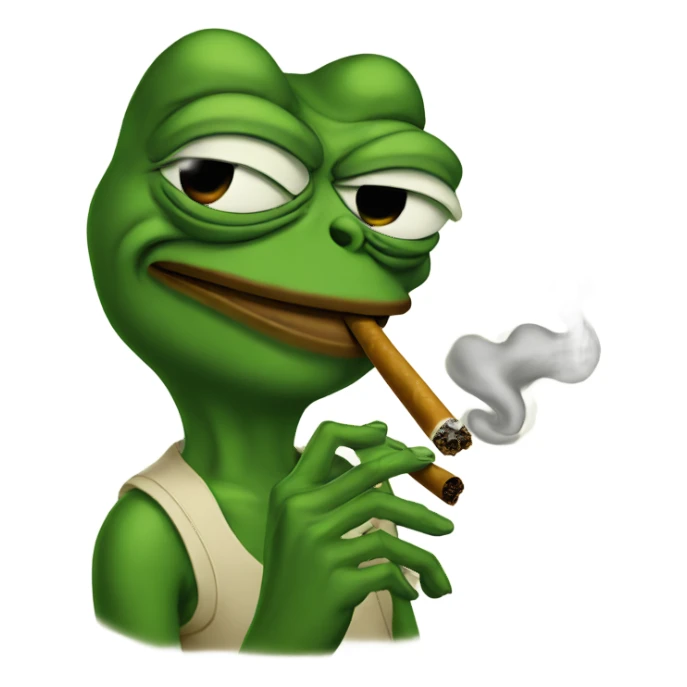 Pepe smoking a joint sticker