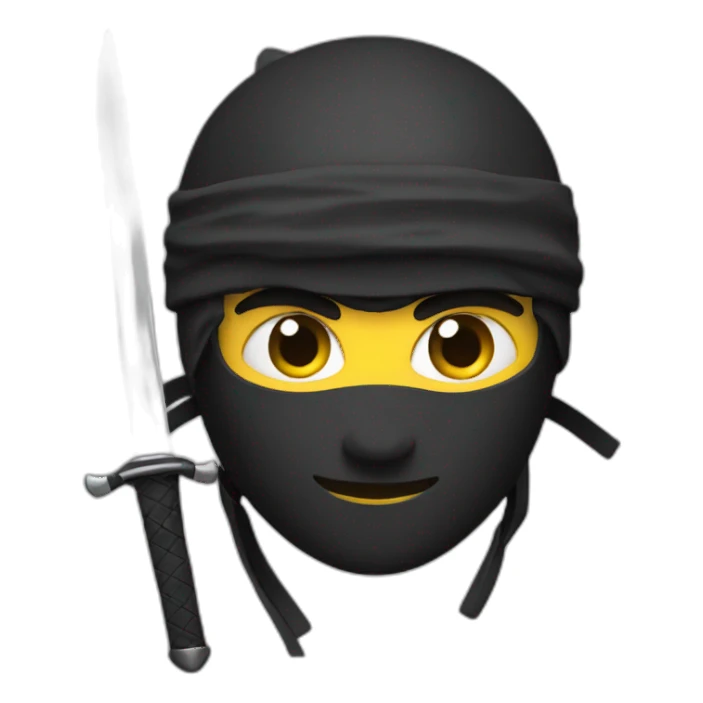 a ninja with a t shaped dagger on its forehead sticker