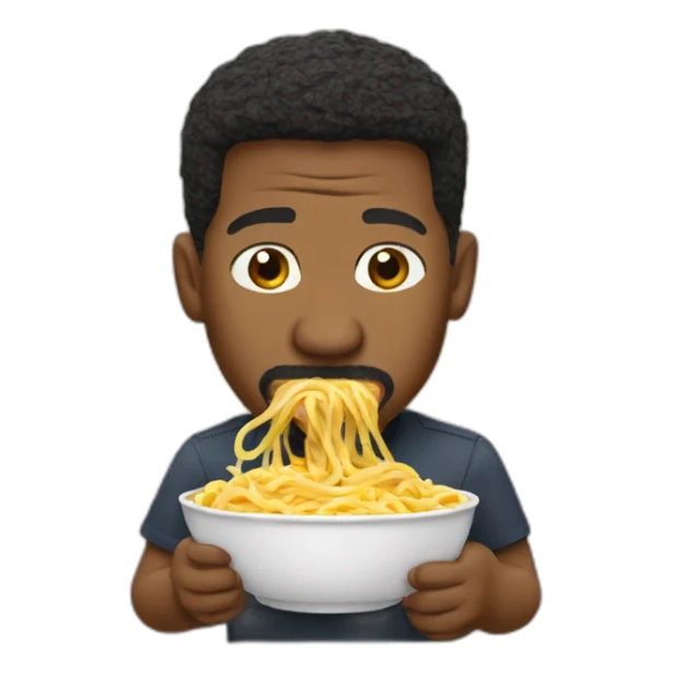 Denzel Washington eating pasta sticker