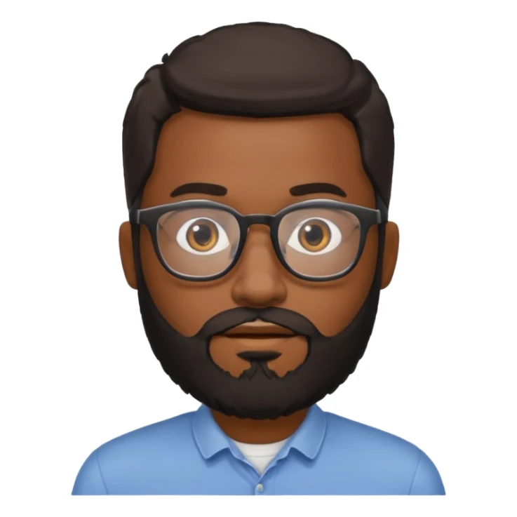 black bearded man with eyeglass sticker