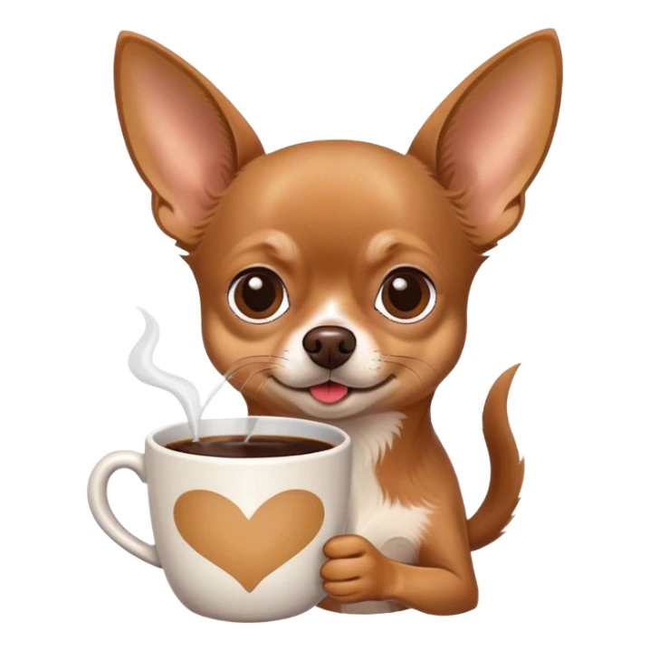 Chihuahua drinking coffe sticker