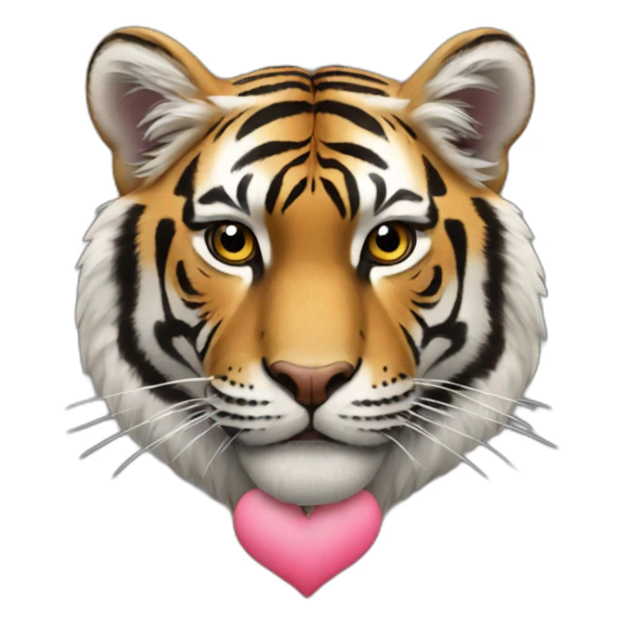 Tigre avec coeur sticker