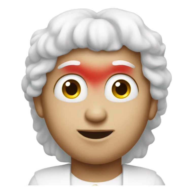 Angel with red face sticker