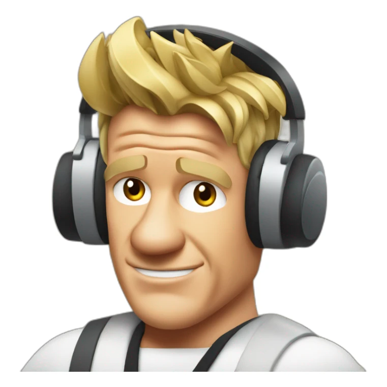 gordon ramsay listening with headphones sticker