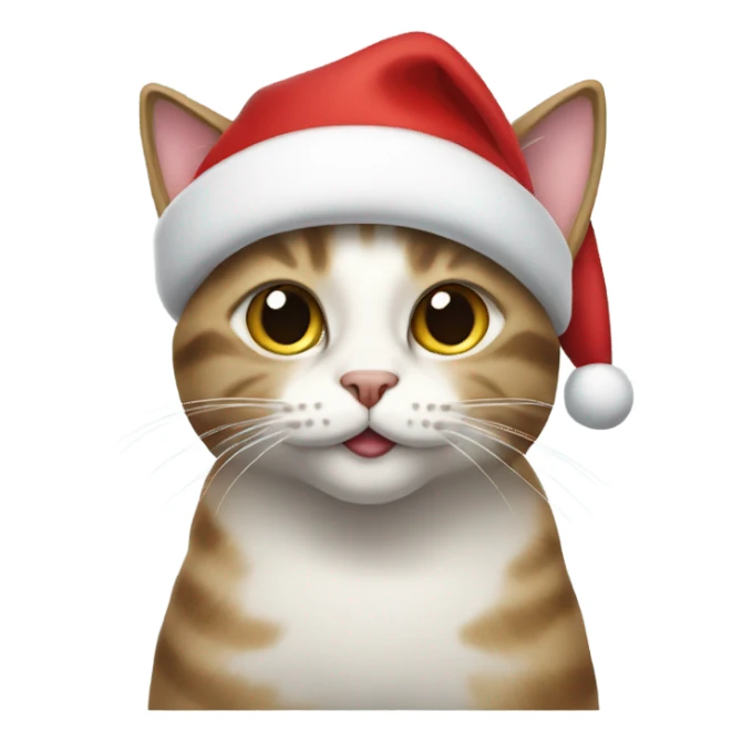 Cat with a Santa hat sticker