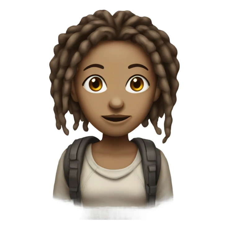 Alien female with brown eyes and dreadlocks sticker