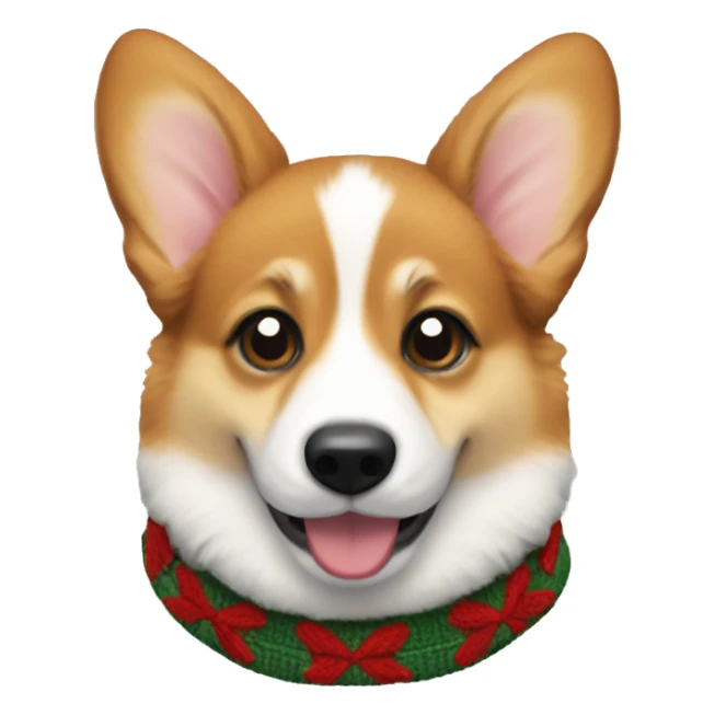 Corgi puppy dressed in a Christmas sweater sticker