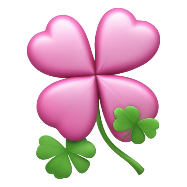 3D Four Leaf Pink Clover sticker