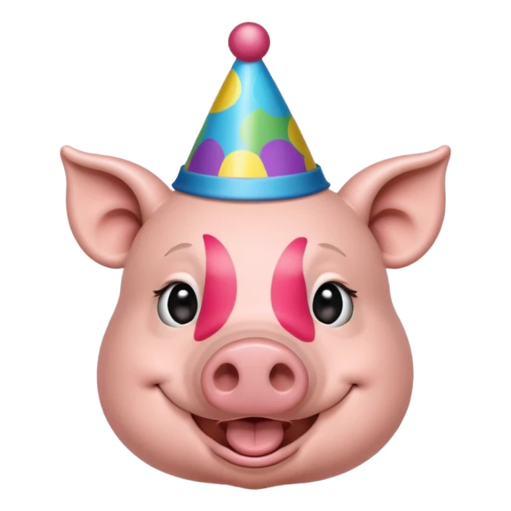 black pig party hat  sticker
