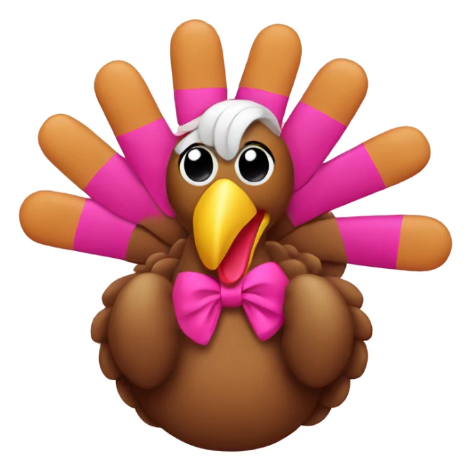 Turkey w pink manicure sticker