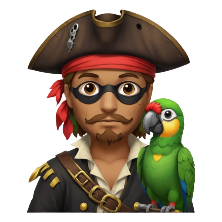 pirate and parrot sticker