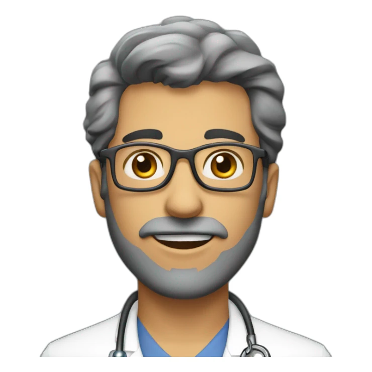 Homem moreno careca medico sticker