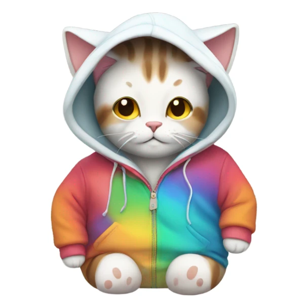 Cat wearing hoodie sticker