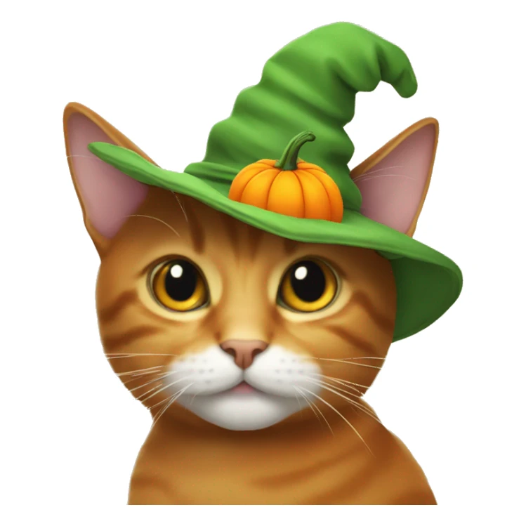 cat wearing a pumpkin as a hat sticker