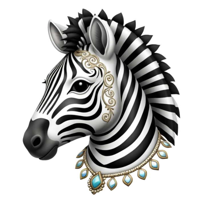 Vintage circus zebra wearing filigree sticker