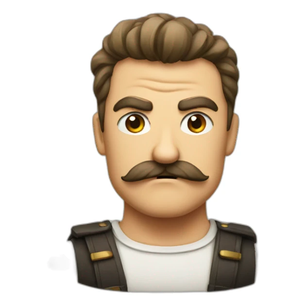 A small angry german with a small moustache sticker