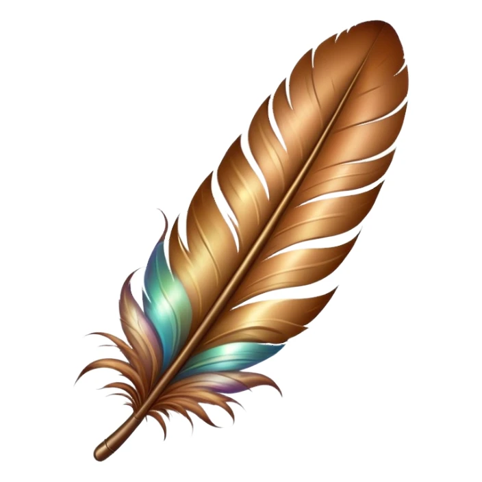 Brown Feather with beads sticker