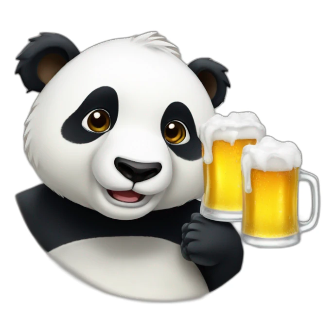 drunk panda drinks beer sticker