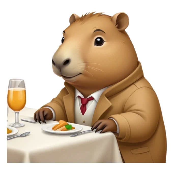 Capybara at a restaurant sticker