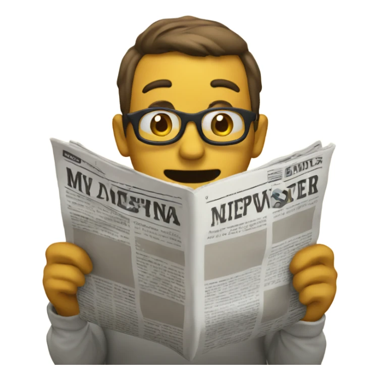 Reading the newspaper sticker