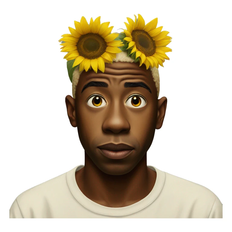Tyler the creator with a sunflowers back sticker