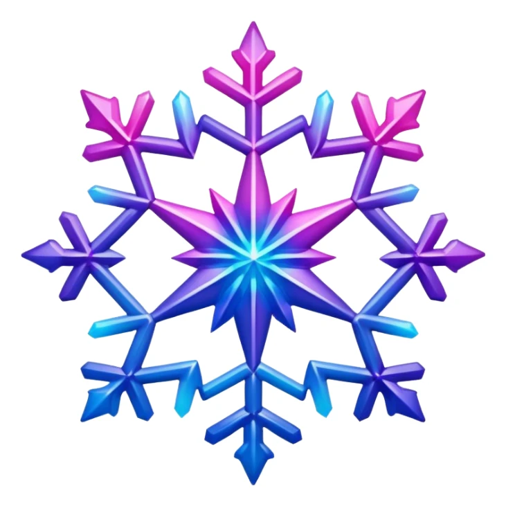 Gradient iridescent Pink violet blue star snowflake  sticker