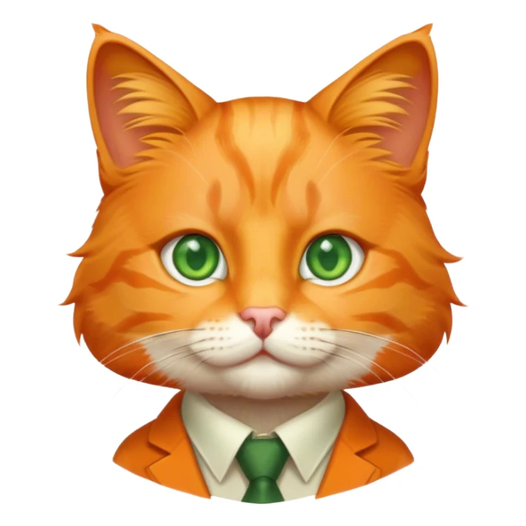 cute orange cat professor sticker