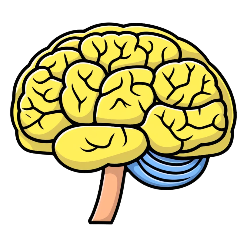 colorful cartoon brain sticker