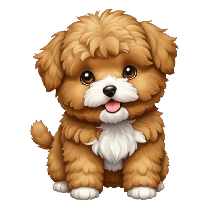 golden brown maltipoo doing tricks sticker