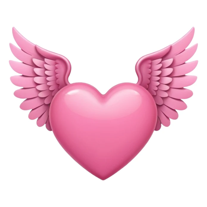 pink heart with wings  sticker