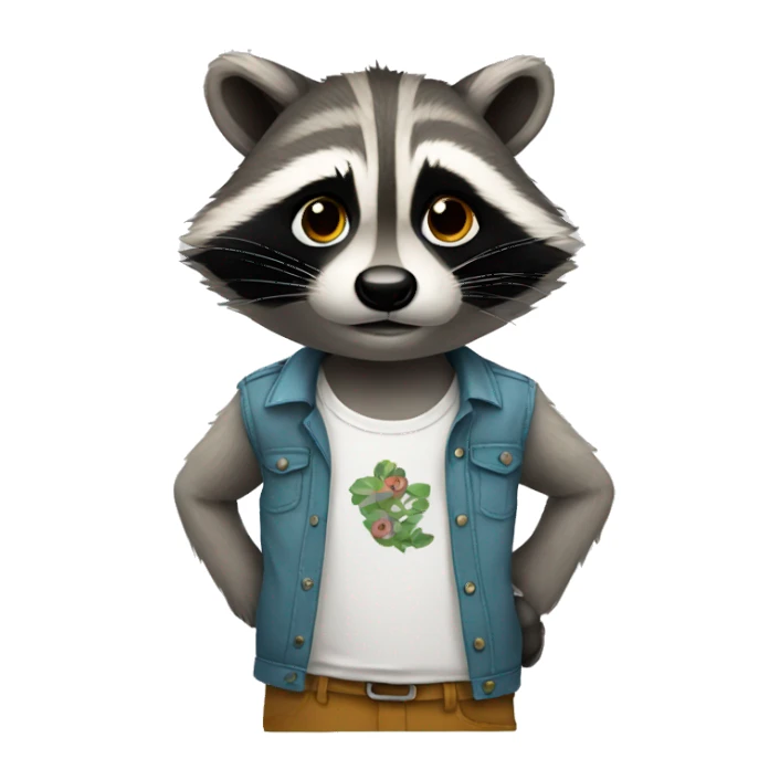 racoon wearing a shirt sticker