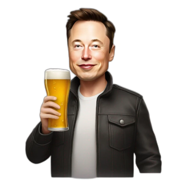 Elon musk drink beer sticker