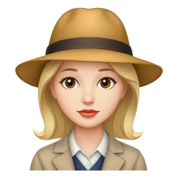 woman wit hat sticker