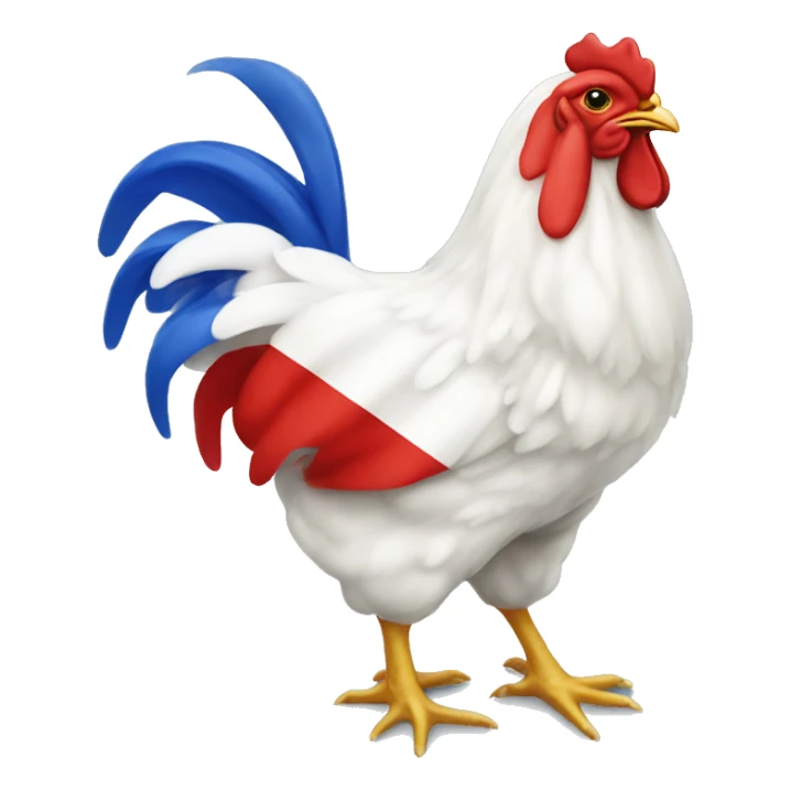 chicken flag french blue white red sticker