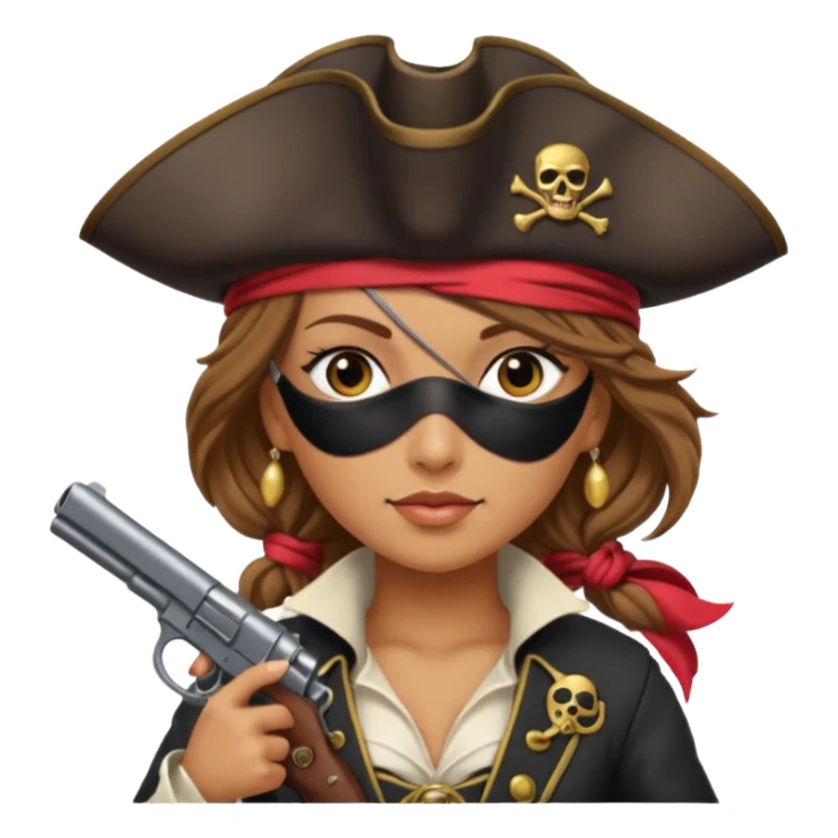 Lady Pirate With Gun sticker