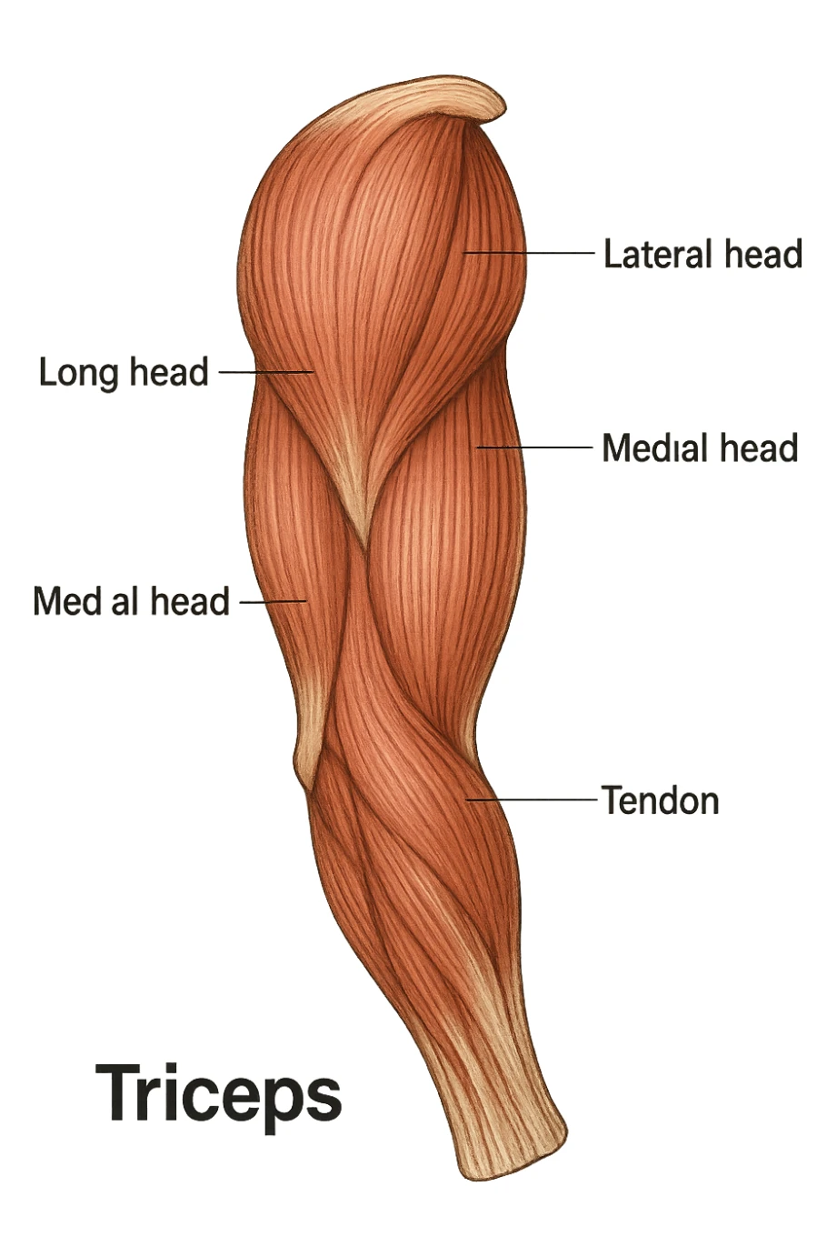 tricipite visto anatomicamente sticker