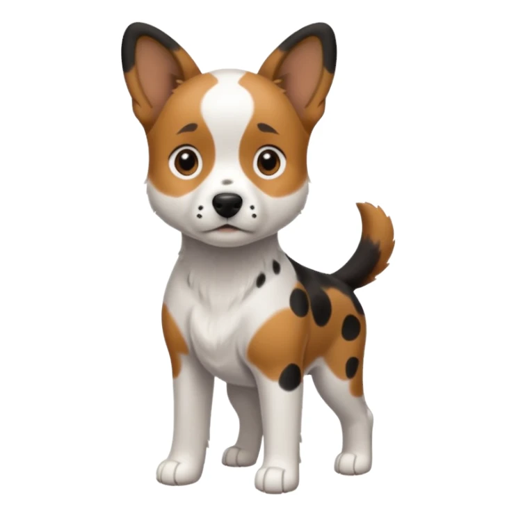 dog with black and white spots sticker