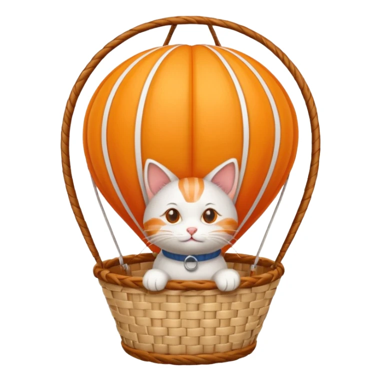 Cat in a hot air balloon sticker