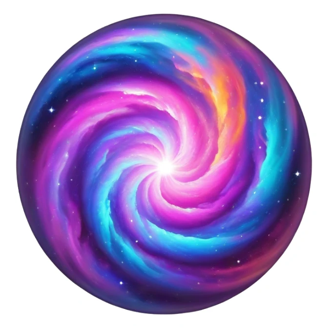 galaxy nebula orb, glowing, vibrant colors sticker