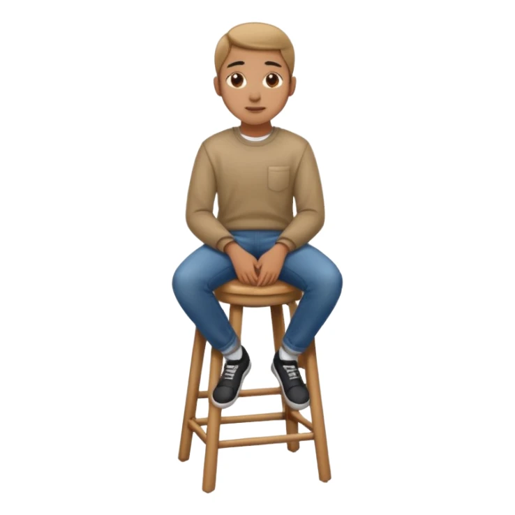 a person sitting on stool straight back sticker