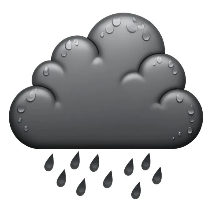 hand drawn rain clouds black and white sticker