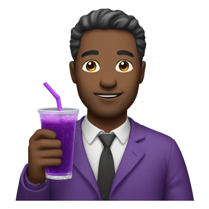 Man with puple drink in hand sticker
