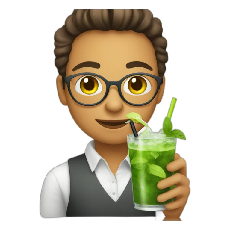young teacher drinking mojito sticker