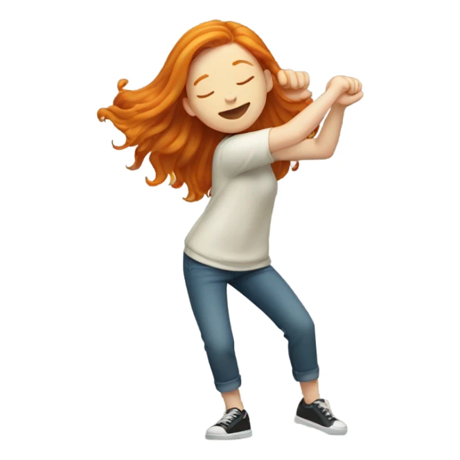 Ginger girl dabbing sticker