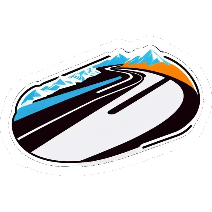 Racetrack with snow in winter sticker